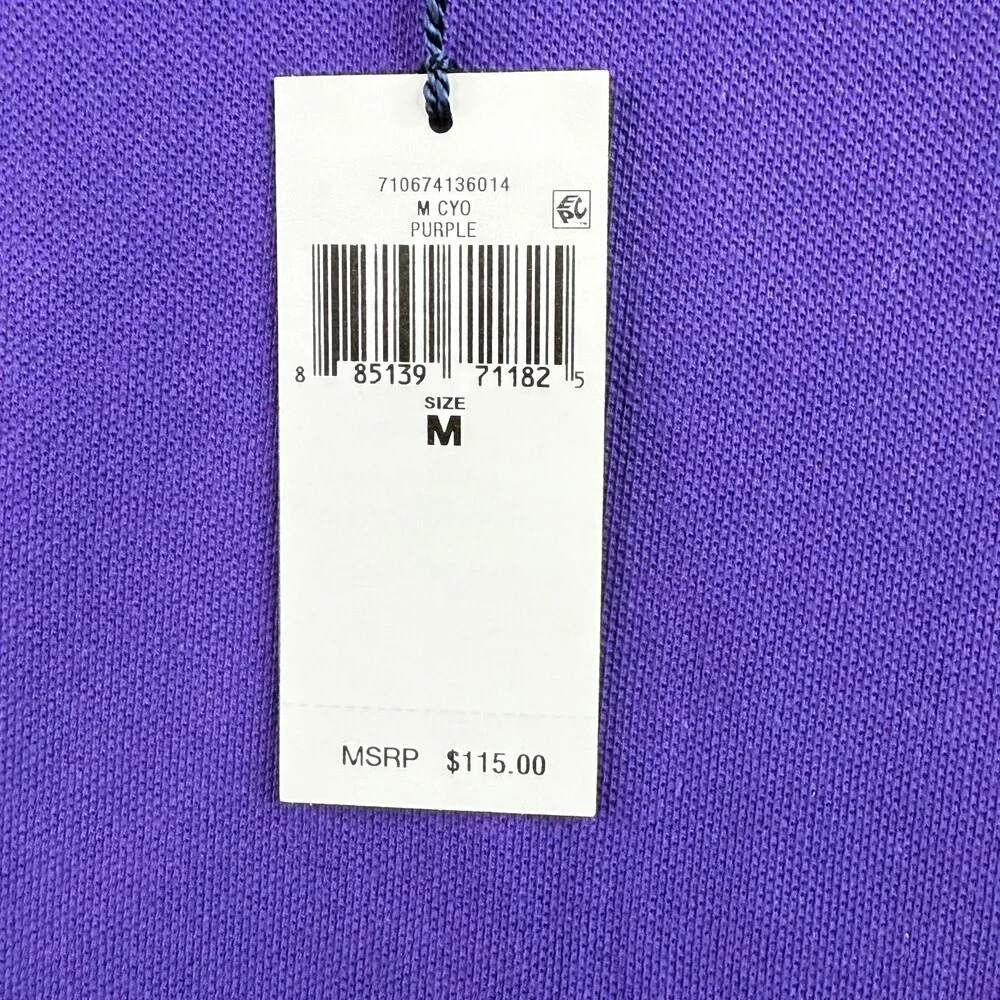 Polo Ralph Lauren Polo Shirt Mens Medium Custom Slim Fit Purple Short Sleeve NWT